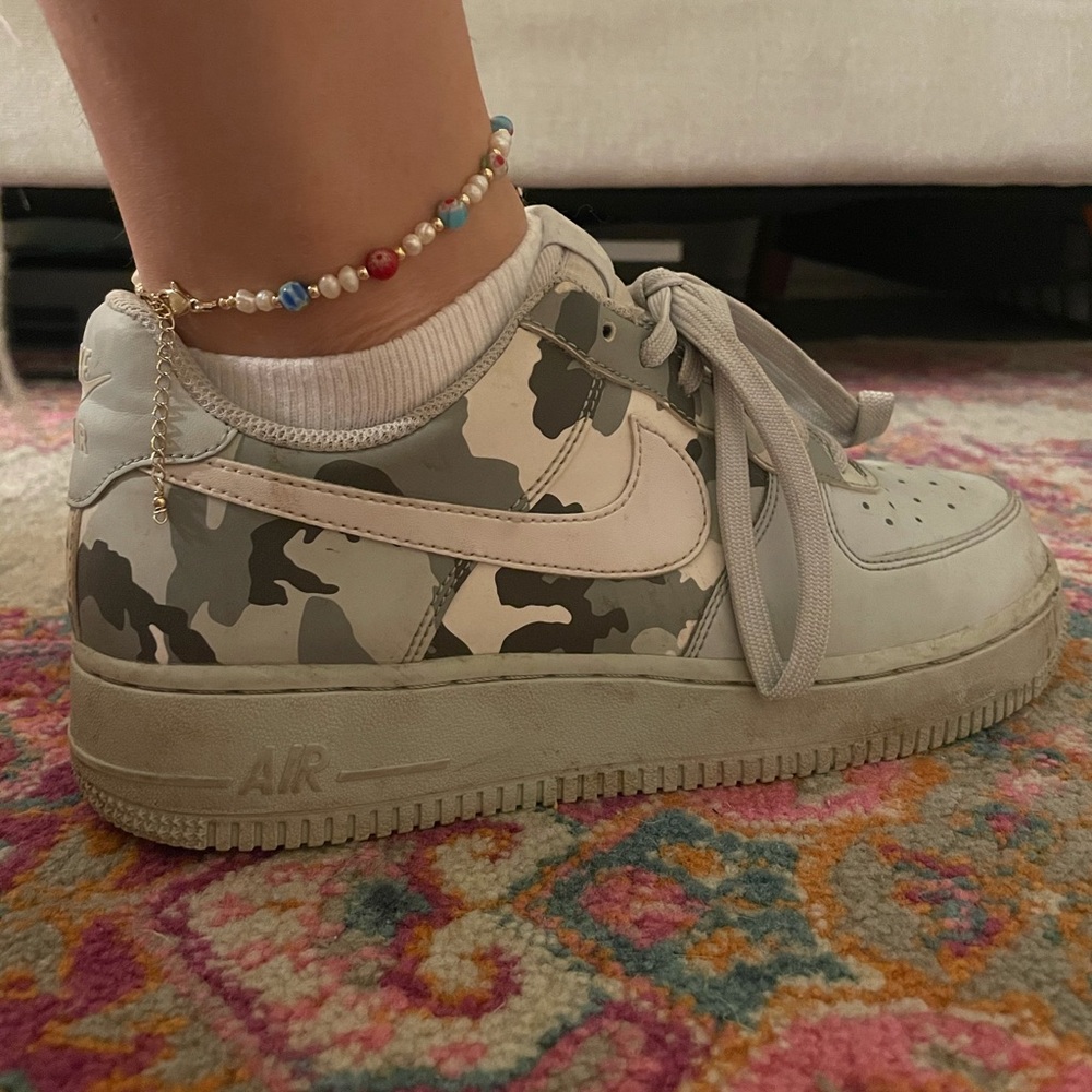 Silver and dark grey camo Nike Air